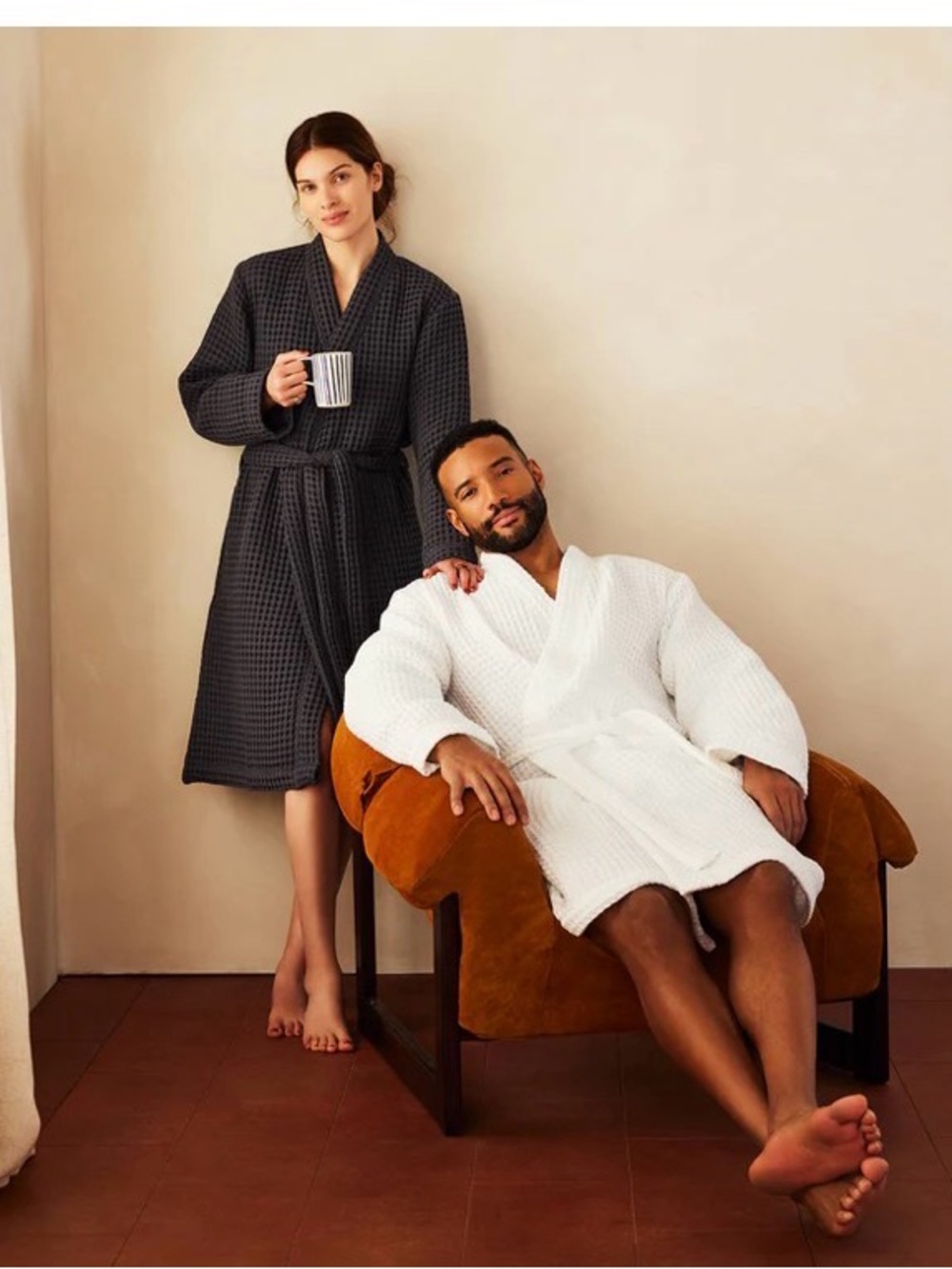 Brooklinen Gray Waffle Knit Robe - Picture 9 of 9